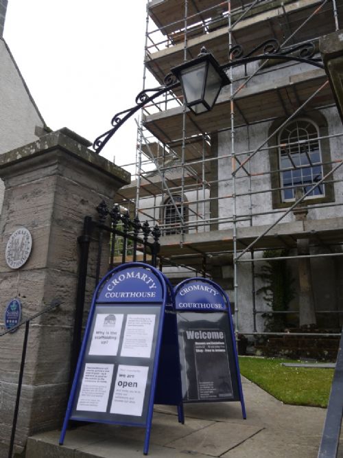 Cromarty Courthouse Museum scaffolded